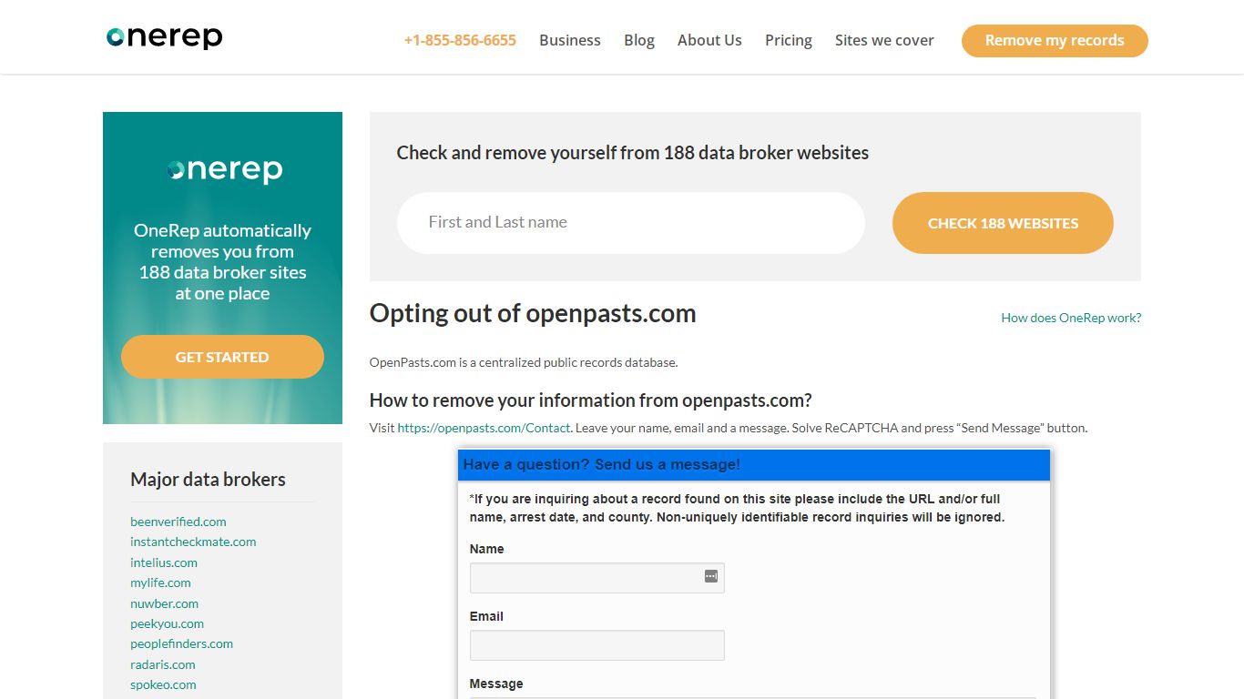 How To Remove Personal Information From openpasts.com